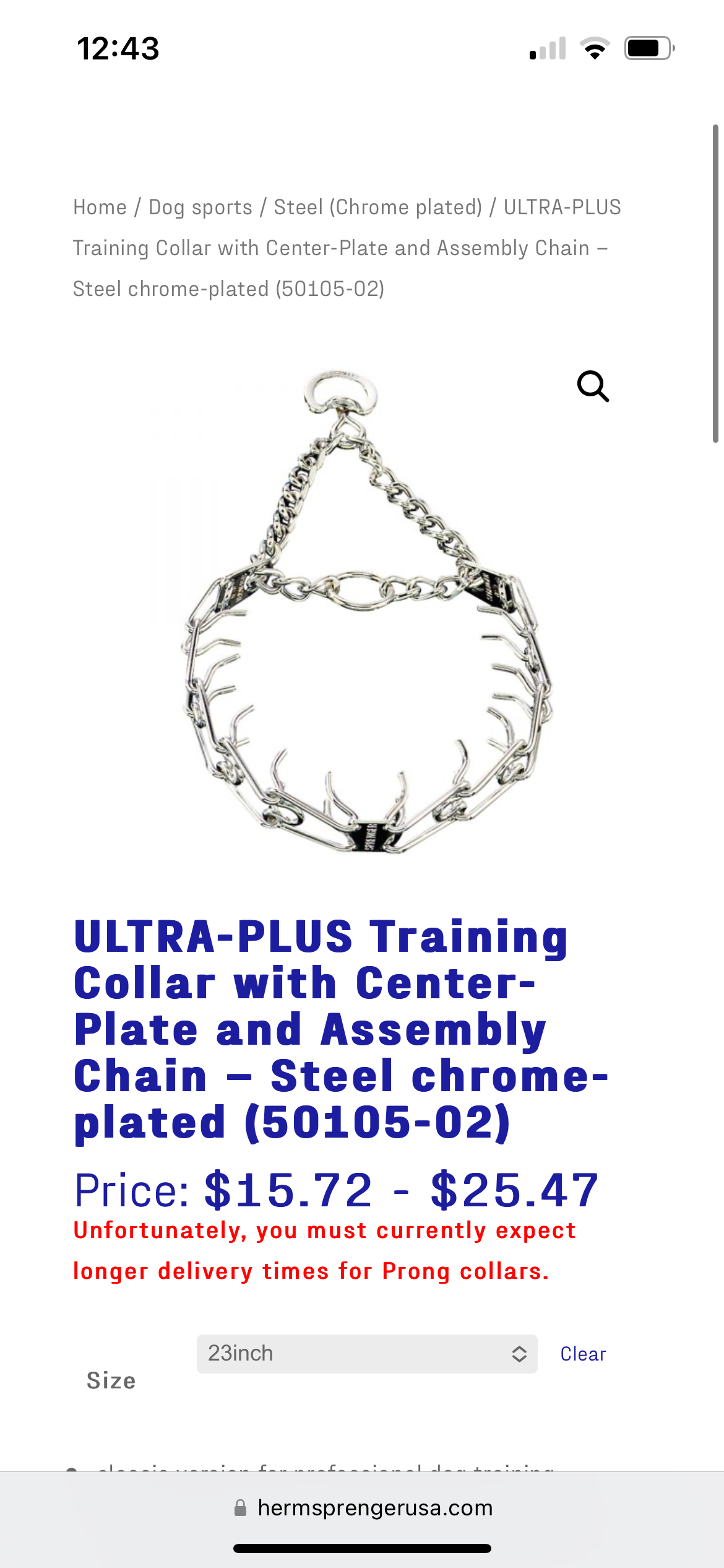 Herm sprenger prong sizes top